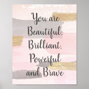 U BEELDT EEN BEAUTIEF - Roze Gold Quote Poster