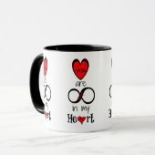 u bent altijd (oneindig) in mijn hart Rood en Zwar Mok (Voorkant links)