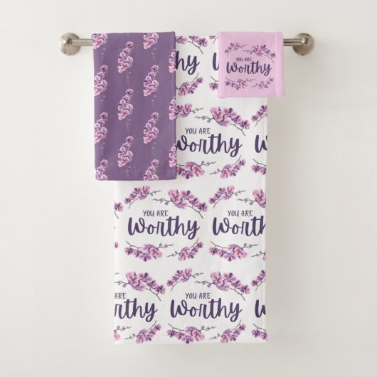 U bent de Worthy Orchid Towel Set Bad Handdoek (Insitu)