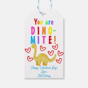 U bent DINO-mite Kinder Valentijnse Gift Label Cadeaulabel