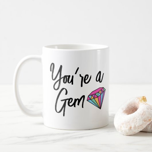 U bent een Mok van twee-toon-koffie van Gem (Met donut)