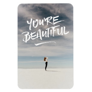 U bent een prachtig Trendy Typografie-fotosjabloon Magneet