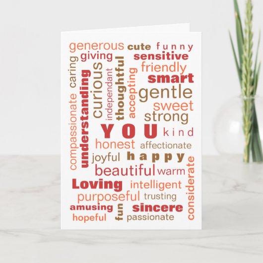 U bent… feestdagen kaart (Voorkant)