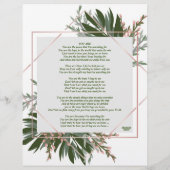 U bent (gedicht) verzachtend papier (Achterkant)