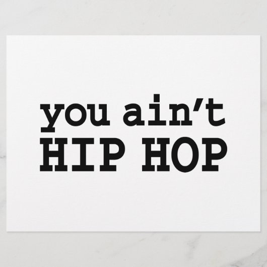 U bent geen HIP HOP Flyer (Voorkant)