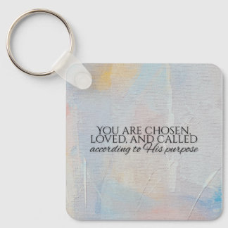 U bent gekozen christelijke typografie Bijbelvers Sleutelhanger