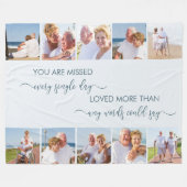 U bent gemist 10 Foto Collage Blue Herdenking Fleece Deken (Voorkant (Horizontaal))