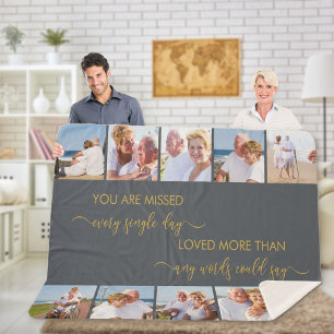 U bent gemist 10 Foto grijs gedenken Sherpa Deken
