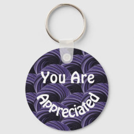 U bent gewaardeerd Paarse zwarte cirkels Bedankt Sleutelhanger