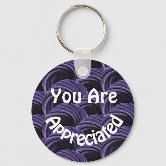 U bent gewaardeerd Paarse zwarte cirkels Bedankt Sleutelhanger (Voorkant)