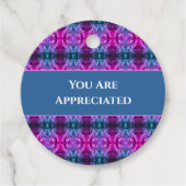 U bent gewaardeerd roze blauwe Kaleidoscoop Bedank Bedankjes Labels (Voorkant)