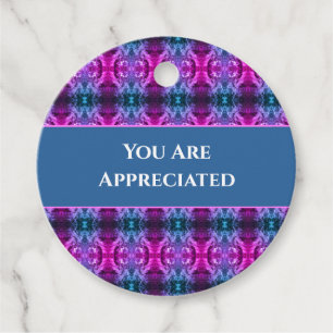 U bent gewaardeerd roze blauwe Kaleidoscoop Bedank Bedankjes Labels