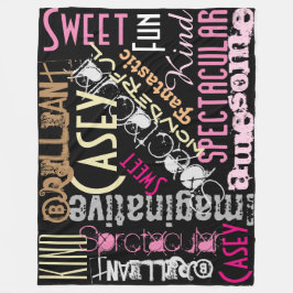 U bent Geweldige Persoonlijke naamwoorden Zwart Ro Fleece Deken