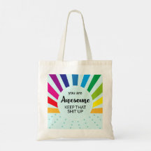 U bent Geweldige regenboog Motivatie Canvas tas