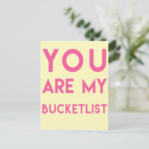 U bent Mijn Bucketlist - het Romantische Briefkaar Briefkaart