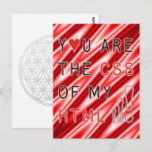 U bent mijn CSS - rode witte golven Briefkaart (Voorkant / Achterkant)