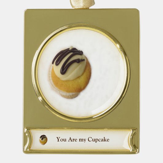 U bent mijn Cupcake-keramische versiering Verguld Banner Ornament (Voorkant)
