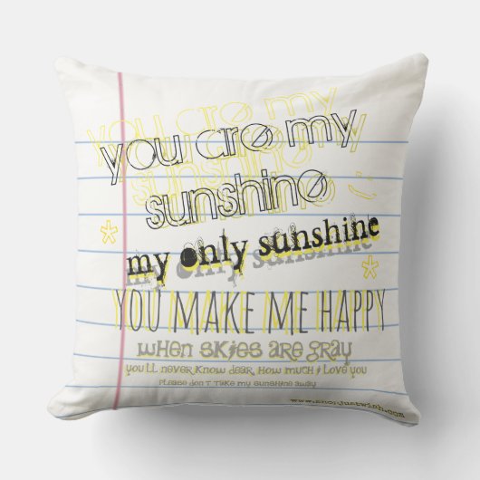 U bent mijn Sunshine -Notitieboek papier grafisch Kussen (Voorkant)