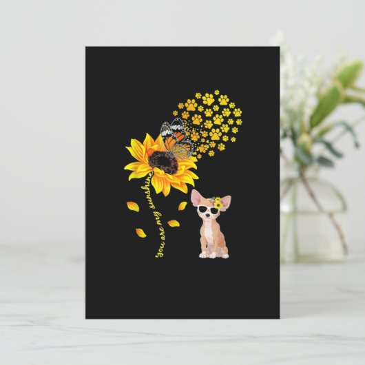 U bent mijn Sunshine Sunflower Chihuahua Mannen Vr Aankondiging (Staand voorkant)