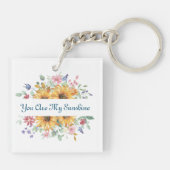 U bent mijn zonneschijn en zonnebloem citaat sleutelhanger (Achterkant)