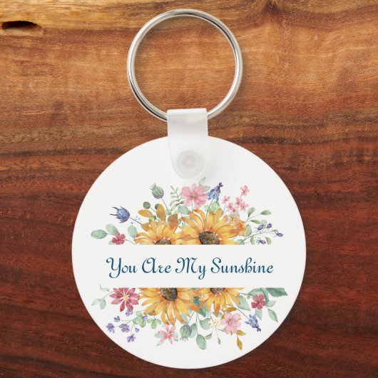 U bent mijn zonneschijn en zonnebloem citaat sleutelhanger (Achterkant)