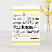 U bent mijn Zonneschijn Kaart (Gele Bloem)