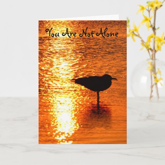 U bent niet alleen Seagull Sunset Note Kaart (Gele Bloem)