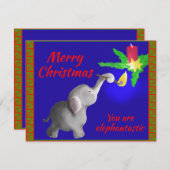 U bent olifant-astic Sweet Modern Christmas Kaart (Voorkant / Achterkant)