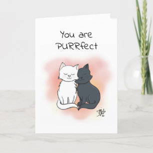 U bent Purrt Cartoon Cats Valentijn Card Kaart