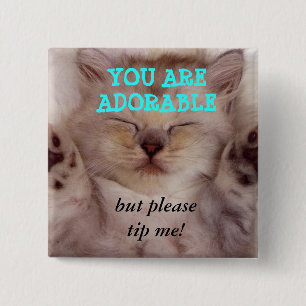U bent schattige TIP-BUTTON Vierkante Button 5,1 Cm