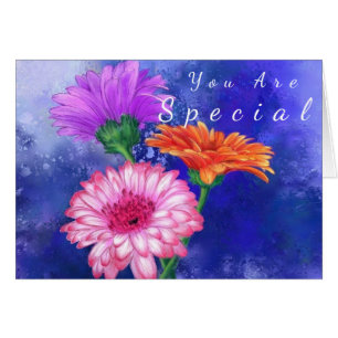 U bent speciale Kaart drie kleurenGerberas