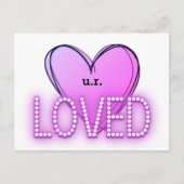 U bent (U.R.) geliefd | Paarse Hart Briefkaart (Voorkant)