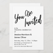 U bent uitgenodigd, Minimalistische moderne trouwu Kaart (Voorkant / Achterkant)