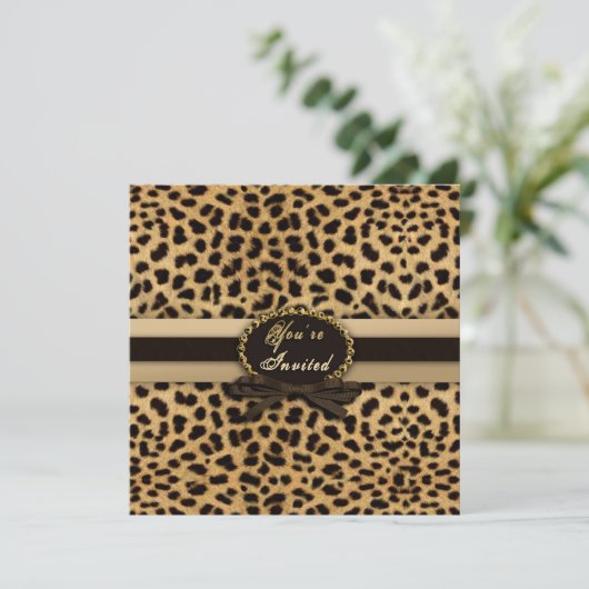 U bent uitgenodigd - Uitnodiging - Luipaard Druk ( (Staand voorkant)