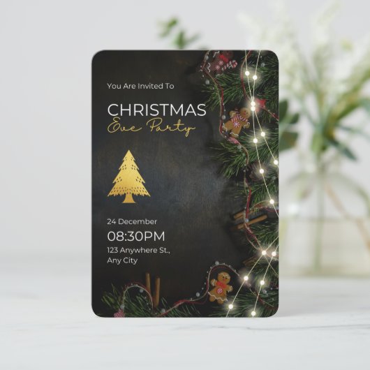 U bent uitgenodigd voor de kerstviering kaart (Staand voorkant)