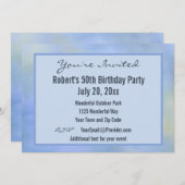 U bent uitgenodigd voor een Casual Abstract Blue Y Kaart (Voorkant / Achterkant)