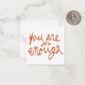 U bent voldoende Valentijn Notitiekaartje (Voorkant / Achterkant in situ)