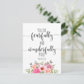 U bent vreeswekkend en wonderbaarlijk, Psalm 139:1 Briefkaart (Staand voorkant)