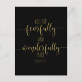 U bent vreeswekkend en wonderbaarlijk, Psalm 139:1 Briefkaart (Voorkant)