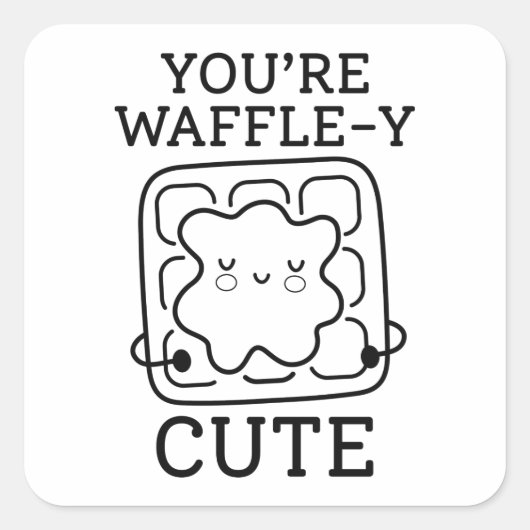 U bent Waffle-Y Cute Vierkante Sticker (Voorkant)