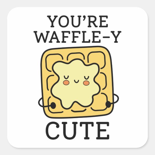 U bent Waffle-Y Cute Vierkante Sticker (Voorkant)