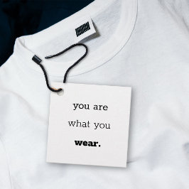 U bent wat u Draag - Logo kleding ophangen Label