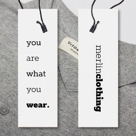 U bent wat u Draag - Logo kleding ophangen Label Mini Visitekaartjes
