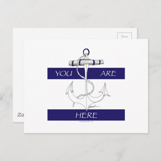 U bevindt zich hier nautisch blauw ontwerp briefkaart (Voorkant / Achterkant)