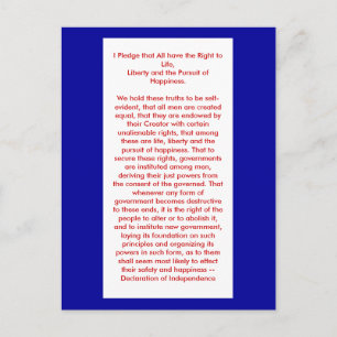 !!! U Creëer Onafhankelijkheidsverklaring Briefkaart