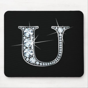 "U" Diamond Bling Mousepad Muismat