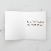 **U** DOE "40 FABULOUSLY** HOPE 1st AAN U TE ZEGGE Kaart (Binnen)