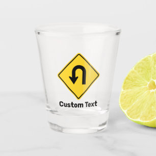 U-Draai teken Shot Glas
