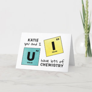 U en I Periodic Table Chemistry Valentijn Name Feestdagen Kaart