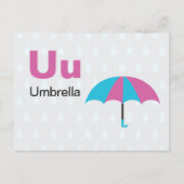 U est pour Umbrella - Carte Flash Alphabet (Devant)